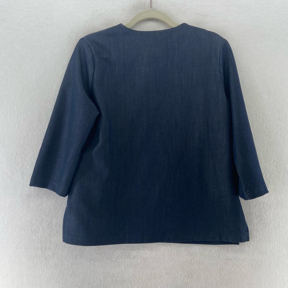 Hot Cotton Denim 3/4 Sleeve Top Size Small - Picture 3 of 6